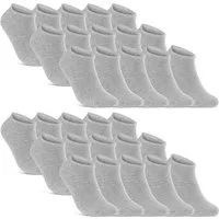 sockenkauf24 Sneakersocken 10, 20, 30 Paar Sneaker Socken Damen & Herren Schwarz Weiß Grau (Grau, 30-Paar, 39-42) Baumwolle - 16900