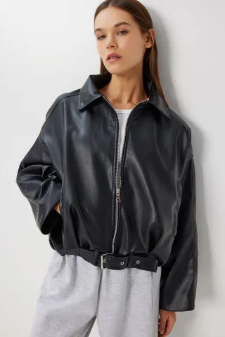 Kunstleder Bomberjacke