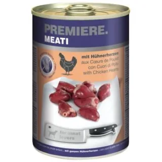 PREMIERE Meati Nassfutter Hund, Adult, Hühnerherzen 24x400 g