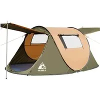 Diyarts Wurfzelt, Personen: 3 (Camping Set – Pop-Up Zelt, Abspannleinen und Tragetasche inklusive, Pop-Up Zelt, Tasche, Stützstangen, Abspannleinen, Heringen), UV-Schutz Zelt – 3 Sekunden Aufbau, perfekt für Outdoor-Abenteuer