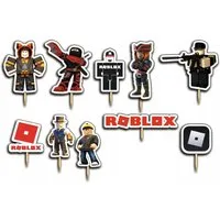 Festivalartikel Tortenstecker Roblox Topper Set 10 Stk Geburstag Torten Deko Kuchen Junge