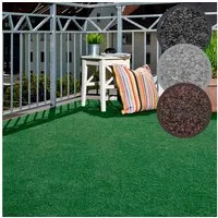 Andiamo Kunstrasen Aberdeen, Gesamthöhe 10 mm, Made in Belgium, rechteckig, mit Drainagenoppen, für Balkon, Terrasse, Wintergarten, Nadelfilzoptik