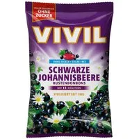 VIVIL Süßigkeit, Vivil fruchtige Hustenbonbons Schwarze Johannisbeere ohne Zucker 120g