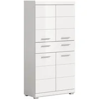 furnling Midischrank Scott 1 Schublade, 4 Türen, 4 Fächer, Badmöbel, Badschrank, 74 cm breit