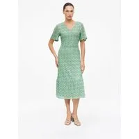 s.Oliver Midikleid Kleid Midi-Kleid mit Glitzergarn und Ajourmuster