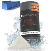 Nasswerk® Poolpflege pH Regulierung Granulat – pH Plus & pH Minus, pH-Wert Heber 1 kg für Pool & Whirlpool, schnell löslich