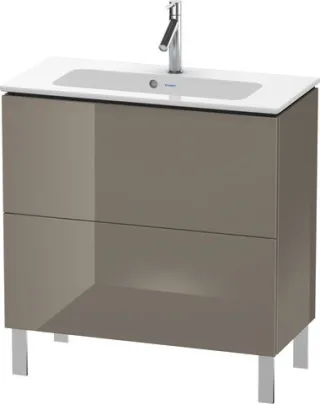 Duravit L-Cube Waschtischunterbau bodenstehend Flanell Grau Hochglanz 820x391x704 mm - LC667408989 LC667408989