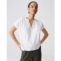 OPUS Shirtbluse Firu aus glatter Webware mit leichter Transparenz Zarte Falten geben dem Look eine lockere Leichtigkeit