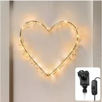COZY HOME LED-Lichterkette Lichterketten Herz Lichterkranz LED Herz mit Stecker warmweiß Fenster