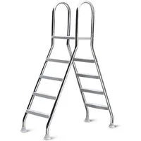 BruKa Poolleiter Edelstahl BIG XXL Hochbeckenleiter Leiter Edelstahlleiter Treppe