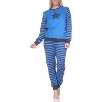 Normann Pyjama Normann Damen Frottee Schlafanzug mit Sternmotiv – auch in Übergröße