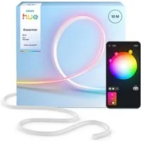Philips Hue LED-Streifen Essential Flex Gradient LED-Streifen RGBIC farbfähig, lebendige Farben, flexible Innenbeleuchtung, komp. mit gängigen Smart-Home-Assistenten