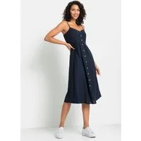 LASCANA Sommerkleid aus Leinenmix mit Baumwolle elegantes Midikleid, Strandkleid, Spaghettikleid, Leinenkleid
