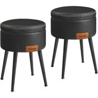VASAGLE Sitzhocker Sitzhocker, Sitzbank mit Stauraum, Sitztruhe, Kunstleder, Ziernähte (2 St), Mid-Century-Stil, rund, Stahlbeine, bis 150 kg