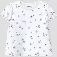 s.Oliver Kurzarmshirt T-Shirt Rippshirt im A-Shape mit Puffärmeln