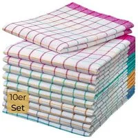Hometex Premium Textiles Geschirrtuch 10er Set - Geschirrtuch in bunt, Ideal als Küchentuch und Grubentuch mit hoher Wasseraufnahme