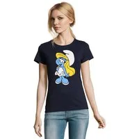 Blondie & Brownie T-Shirt Schlumpfine Schlumpf Papa Schlumpf Schlumpfhausen Smurf Schlumpfine Damen T-Shirt Schlumpfine Papa Schlumpf Smurf Motiv Schlumpfhaus