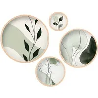 Wallity Leinwandbild 100% SOLID WOOD (Thickness: 1,5 cm), 45 x 45 cm (1 Piece) E2073, (4 St)