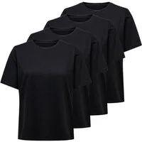 ONLY T-Shirt Damen T-Shirt 4er Pack Baumwolle ONLONLY TEE 4P (Packung, 4er Pack)