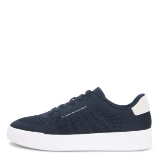 Tommy Hilfiger - Court-Sneaker aus Strick mit Logo blau - Gr. - 42