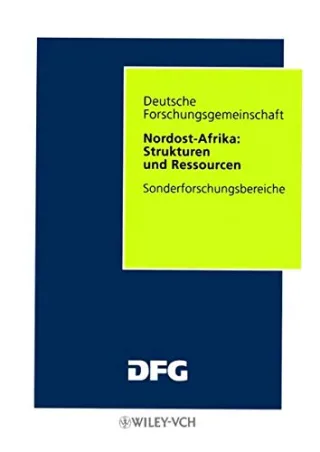 Nordost-Afrika: Strukturen und Ressourcen: Ergebnisse aus dem Sonderforschungsbereich "Geowissenschaftliche Probleme in ariden und semiariden Gebieten"