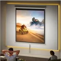 HOMCOM Leinwand Beamer HD 4K Projektionsleinwand Rollo-Leinwand, für Heimkino Büro-Präsentationen