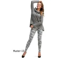 YESET Leggings Muster Leggings lang hoher Bund Hose gekämmte Baumwolle Damen gekämmte Baumwolle