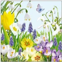 Ambiente Luxury Paper Products Papierserviette, Servietten Papier 33x33cm 3-lagig mit Blumenwiese Motiv 20 Stk.