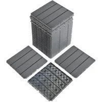 LALAHO Terrassendielen 27er Set Terrassendielen, 2,43 m², 2 mm Stärke, PE Balkon Boden rutschfest Klickfliesen, 30x30x2cm, Holzmaserung