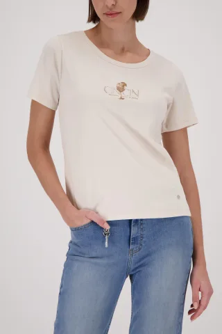 monari - T-Shirt mit Strasssteinen champagne beige - Gr. - 44