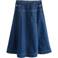 Next Midirock Denim-Midirock mit Nahtdetail und Metalldetail (1-tlg)
