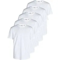 ONLY & SONS T-Shirt Herren Basic Shirt ONSJEFF LONGY 5er Pack Regular Fit (Vorteilspack, 5-tlg) Kurzarm Tee Shirt mit Rundhalsausschnitt aus 100% Baumwolle