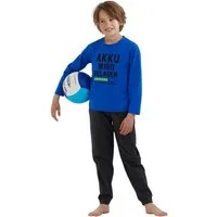 Buffalo Pyjama (2 tlg., 1 Stück) Schlafanzug mit Spruch Akku wird geladen