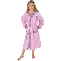 Wörner Kinderbademantel Pferd rosa, Langform, Baumwoll-Webfrottier, Kapuze, Gürtel, mit Stickerei, mit Taschen, maschinenwaschbar, trocknergeeignet
