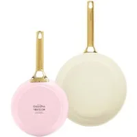 GREENPAN Pfannen-Set Padova Reserve 2-tlg. Pfannen-Set 20 cm & 26 cm rosa Antihaft, Aluminium, Kratzfest, Keramik, alle Herdarten, Backofengeeignet, Ø 20 & 26 cm