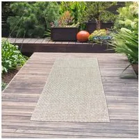 TeppichHome24 Teppich In- & Outdoorteppich Terrasse wetterfest Flachgewebe in beige, rechteckig