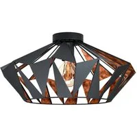 EGLO Deckenleuchte CARLTON 6 Deckenlampe, schwarz-kupfer, exkl. Leuchtmittel E27, Retro, ohne Leuchtmittel, Wohnzimmerlampe, Esszimmer, Vintage, Cut-Outs, Industrial, 23,5x47cm