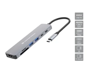 Conceptronic DONN28G 7-in-1 USB 3.2 Gen 1 Dockingstation | donn28g | 4K60Hz HDMI - USB-A 5Gbps x 2