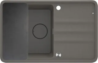 Neuesbad 1-Becken Granitspüle mit Abtropffläche 780x550X229, Anthrazit Metallic, mit SPACE SAVER NB1DEZKMT1131