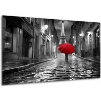 DARO Design Leinwandbild Modern Abstrakt Wandbilder XXL Wandbild Wand Deko Leinwand Bilder, (roter Regenschirm - Bild Groß Wohnzimmer Schlafzimmer Küche Esszimmer Einteilig Querformat Fotodruck Leinwände Wanddeko Abstrakte Kunst Boho), 30x20cm