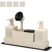 eluno Küchenorganizer-Set Spülbeckenorganizer mit 2 Spendern und viel Zubehör