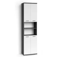 byLIVING Hochschrank Nebraska Breite 50 cm, Badezimmerschrank mit Metallgriffen, viel Stauraum