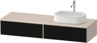 Duravit Zencha Konsolenwaschtischunterbau wandhängend Schwarz Linienstruktur & Taupe n/a & Supermatt ZE4814R63830000