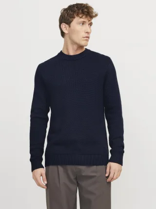 JACK&JONES - JOREATON KNIT CREW NECK BF sky captain - Gr. - XXL