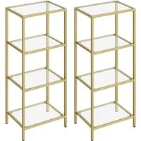VASAGLE Bücherregal, 2-tlg., Standregal, Küchenregal, stabil, H:90 - 177.3