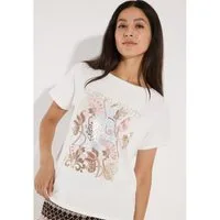 MORE&MORE Kurzarmshirt lockeres Kurzarmshirt, kunstvoller Print