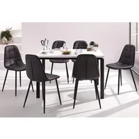 OTTO home Essgruppe, (Set, 5-tlg), Esstisch, Breite 120 cm und 4 Esszimmerstühle, Bezug in Kunstleder