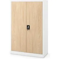Jan Nowak Aktenschrank Metall Büroschrank abschließbar 90 cm KEVIN 3 Böden Stahl kompakt (Stahl 0,6 mm Wandmontage möglich PZH-zertifiziert 140 cm) Aktenschrank 30 Ordner Schloss 2 Schlüssel robust 5 Farben