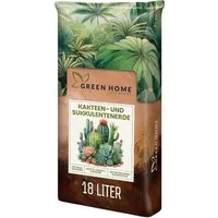 GREEN HOME LOVE NATURE Spezialerde Kakteen & Sukkulenten Erde mit Perlit, langzeitgedüngt, pH 5,8 18 L, 36 L, 72 L, Langzeitdünger, Perlit, Kokosfasern, pH 5,8, gute Drainage