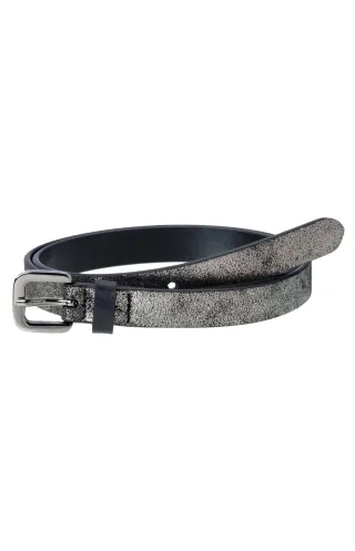 Yaya - Metallischer Gürtel silver/schwarz/grau - Gr. - 95